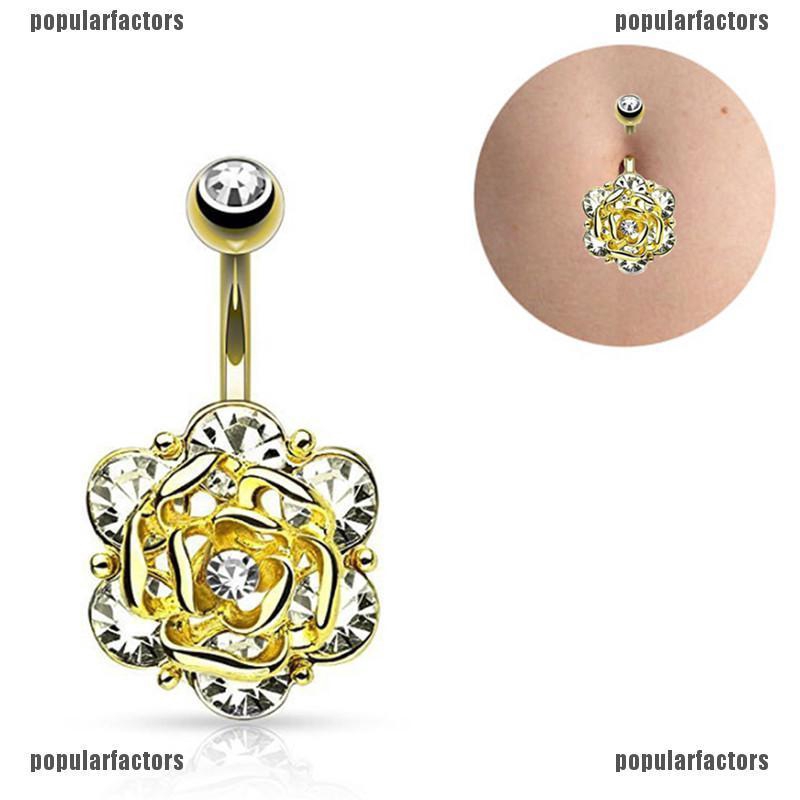 Khuyên Rốn Hình Bông Hoa Đính Đá Xinh Xắn