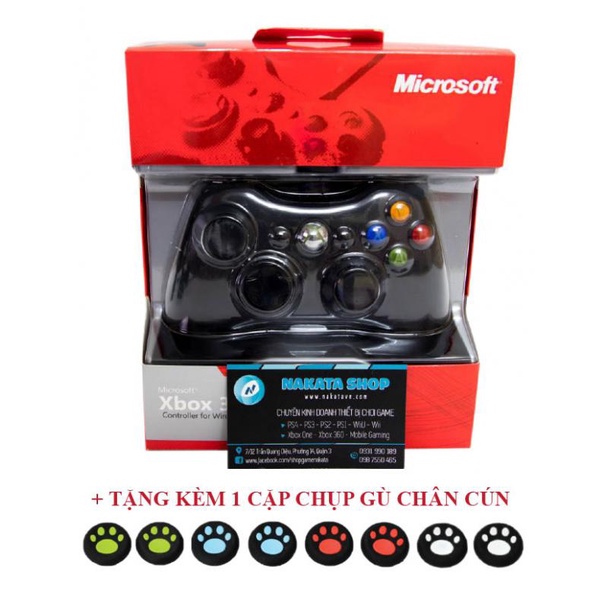 TAY CẦM XBOX 360 CHẤT LƯỢNG CAO, HÀNG LOẠI 1, BH 6 THÁNG TẶNG KÈM 1 CẶP CHỤP GÙ