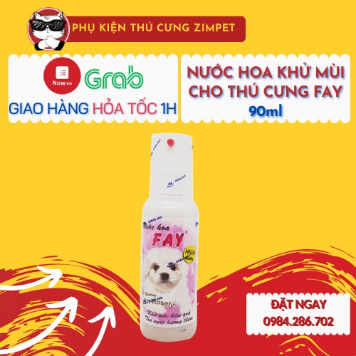 Nước hoa Fay cho thú cưng chó mèo (hương En-Rosely, 90ml)