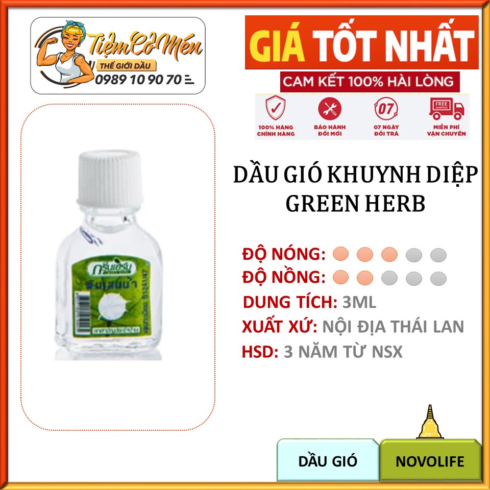 01 Chai Dầu Nóng Eucalyptus Green Herb Thái Lan  - 3ML