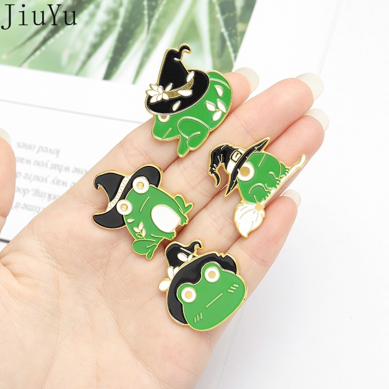 Huy Hiệu Cài Áo Kim Loại Tráng Men Hình Chú Ếch Dễ Thương