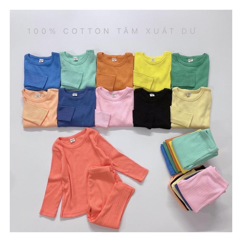 SET 3 BỘ TĂM TRƠN DÀI TAY UNISEX CHO BÉ