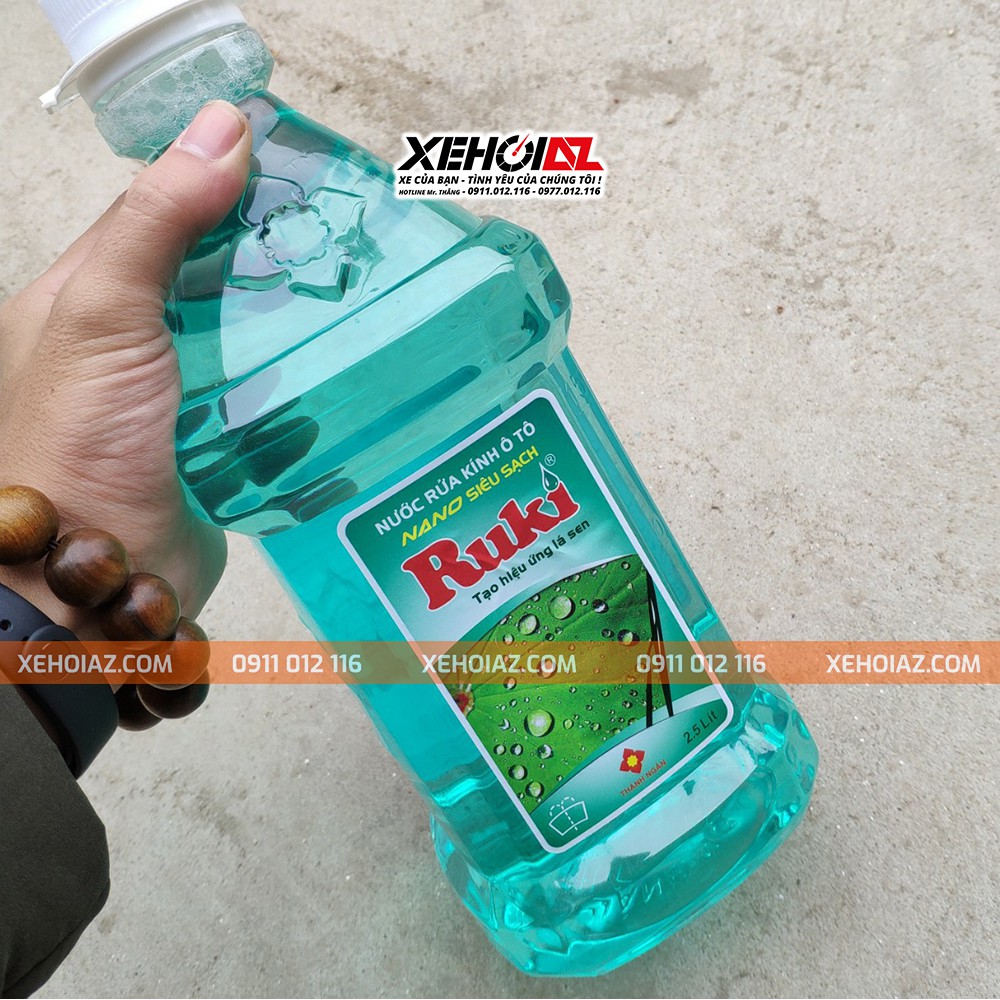 Nước rửa kính ô tô nano 2.5L Ruki cao cấp - Hiệu ứng lá sen