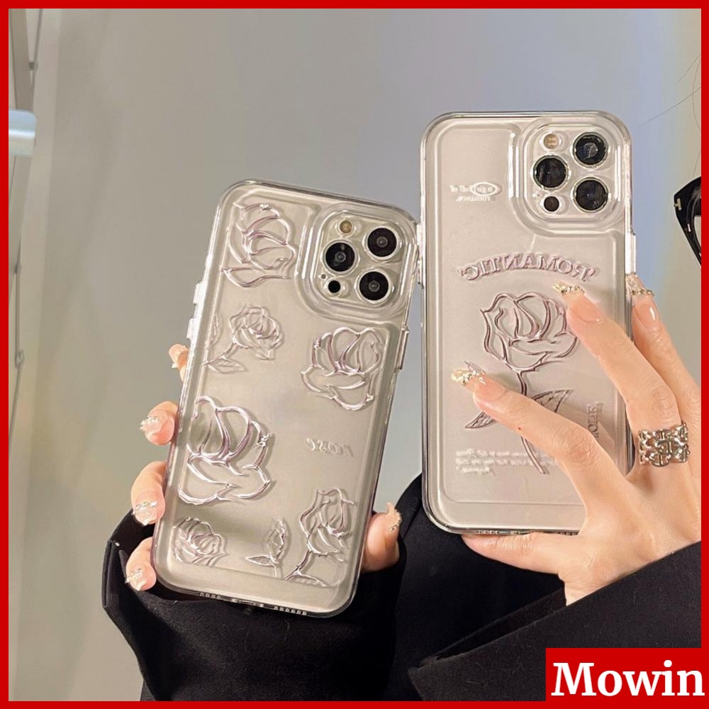 Ốp điện thoại TPU dày mềm trong suốt mạ in hoa sang trọng chống sốc thích hợp cho Iphone 13 12 11 Pmax 7 plus