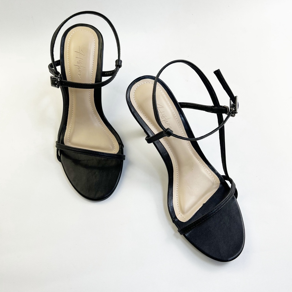 Giày Cao Gót Sandal Đi Học Mặc Áo Dài Váy Nữ Cao 7cm Thời Trang Hishoo Quai Mảnh Cao Cấp  VNXK Ulzzang S009