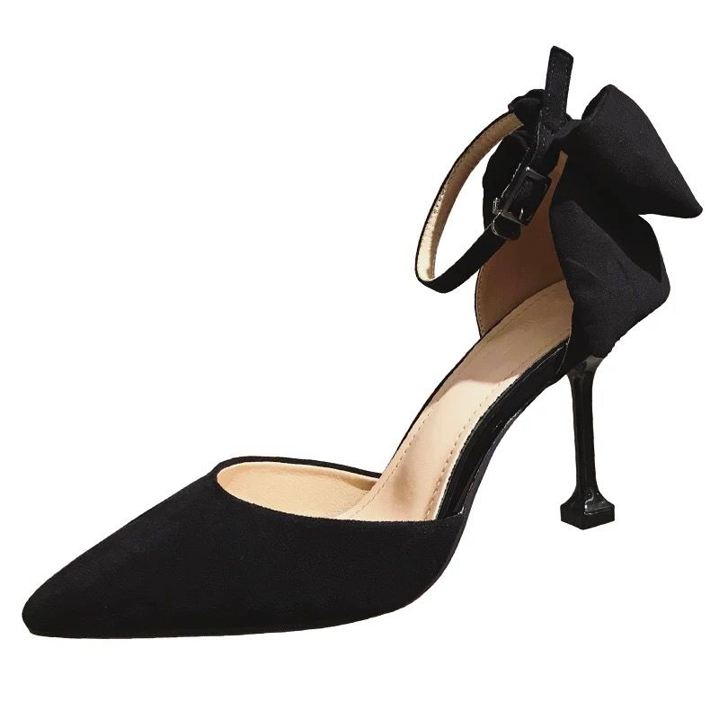 Giày Cao Gót Mũi Nhọn Màu Đen Thời Trang 2022 Mới 2021 Quyến Rũ Cho Nữ