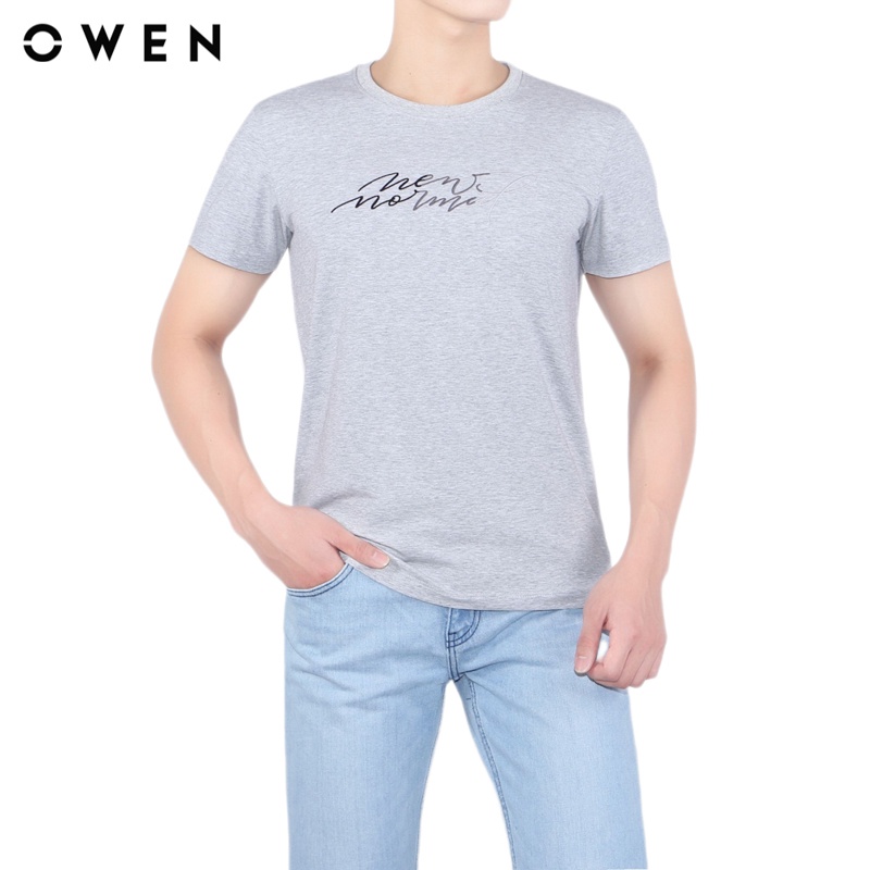 Áo Tshirt ngắn tay Nam Owen  Cotton Slim Fit màu Xám Melange - TSN23645