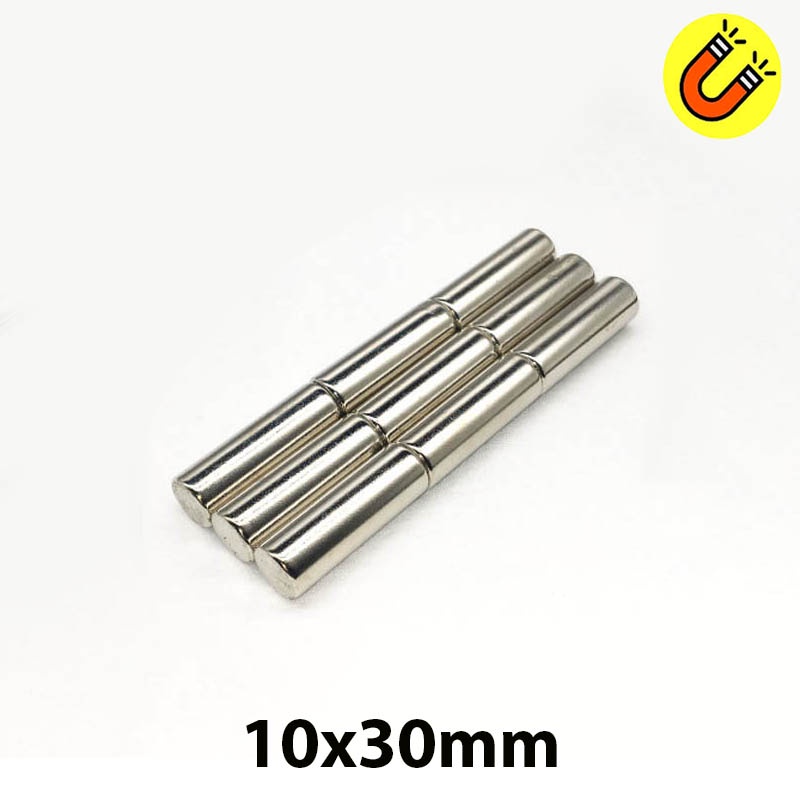 Nam châm đất hiếm hình trụ 10x30mm nam châm trắng
