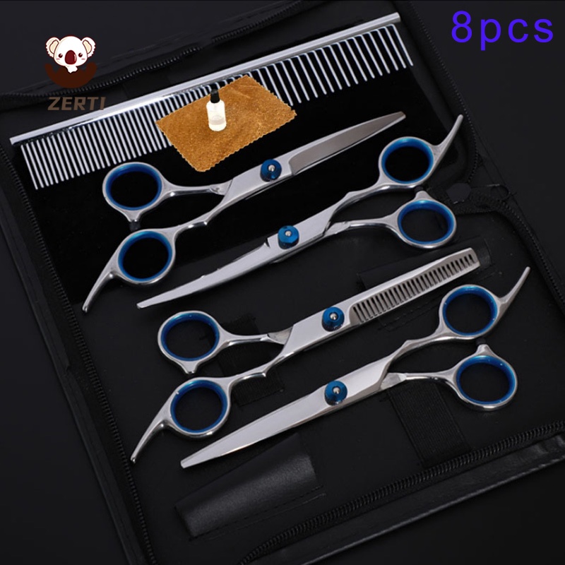 Bộ 5 Dụng Cụ Cắt Tỉa Lông Cho Thú Cưng Bằng Thép Không Gỉ Kèm Hộp Đựng Ốp
