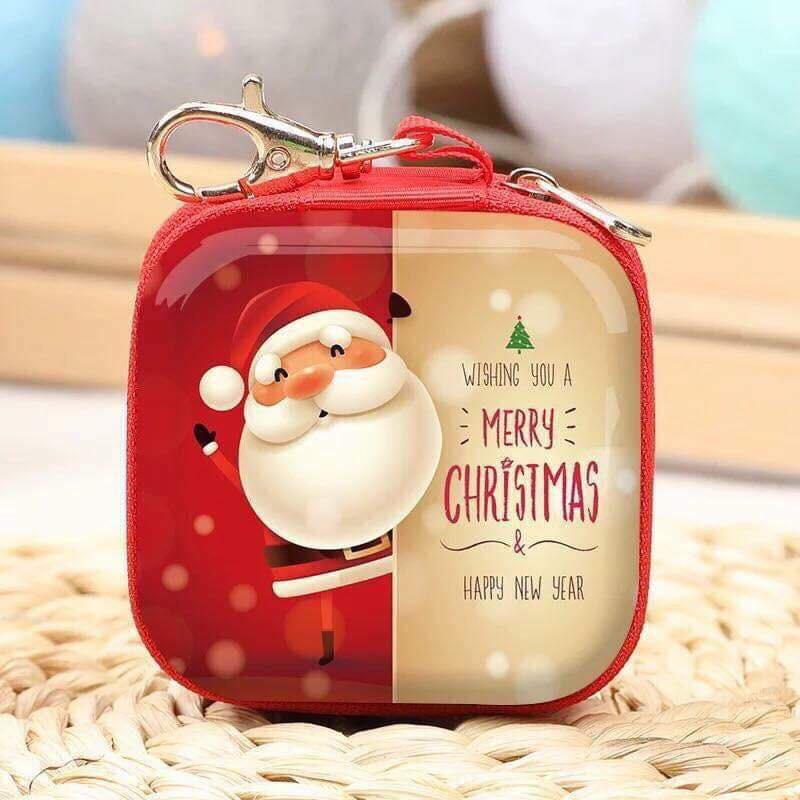 Ví Noel hình vuông có móc khoá tiện ích