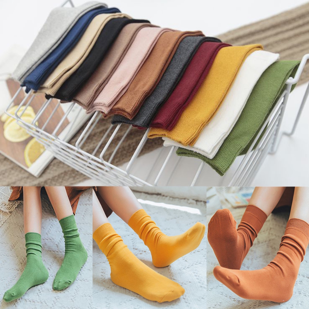 Vớ cotton cổ cao thời trang xinh xắn cho nữ