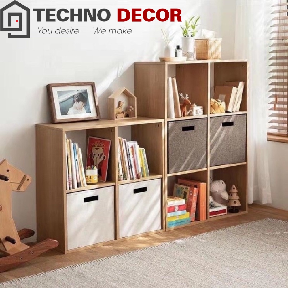 Kệ Gỗ Tổ Ong Đa Năng Kệ Sách Decor Phòng Khách Phòng Làm Việc Màu Bằng Gỗ TechnoDecor