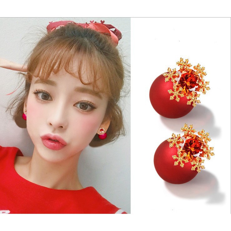 Hoa tai đỏ - bạc 925