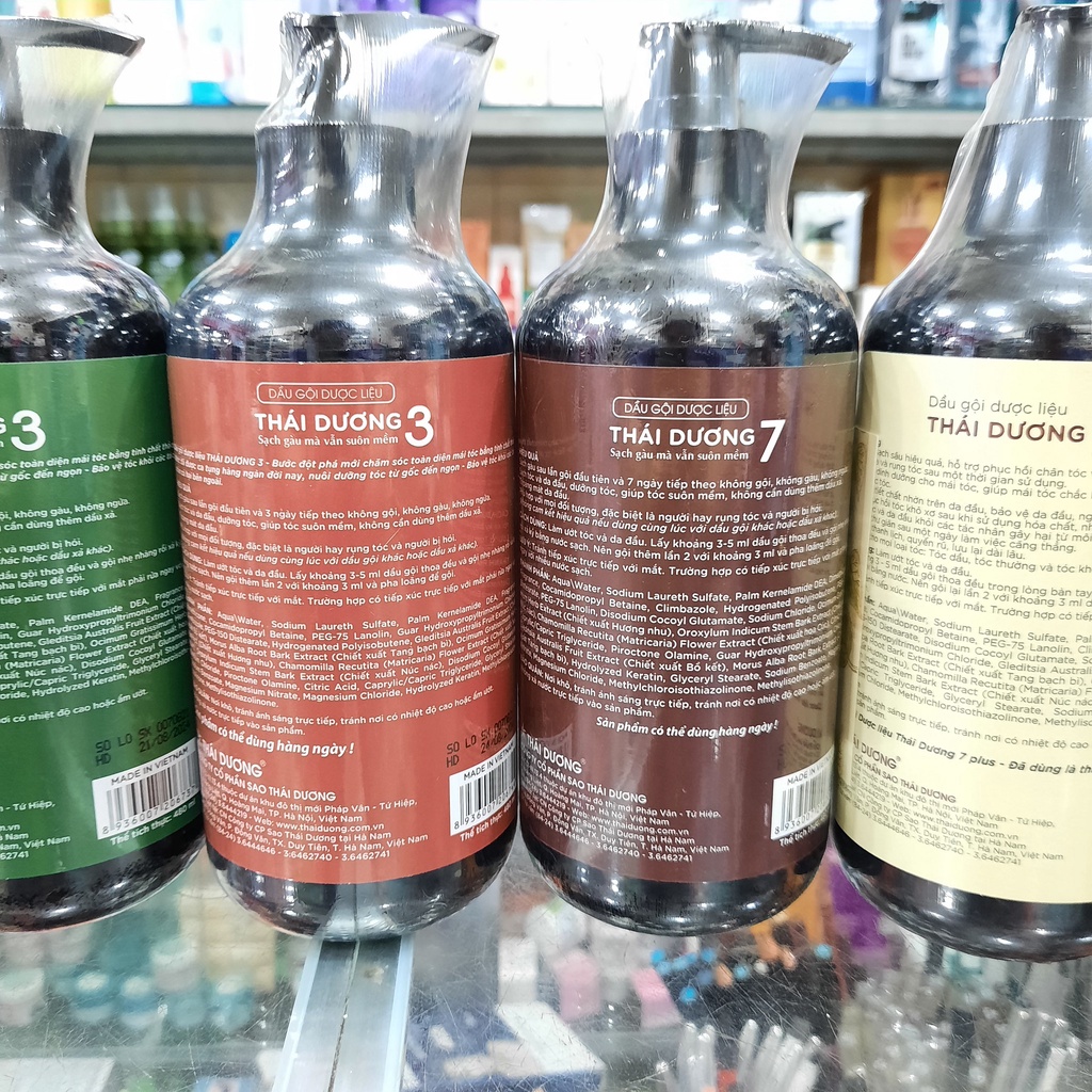 Dầu Gội Dược Liệu Thái Dương 3 và 7 Thái Dương Chai 480ml, Ngăn Ngừa Rụng Tóc, Gàu Ngứa, Sao Thái Dương