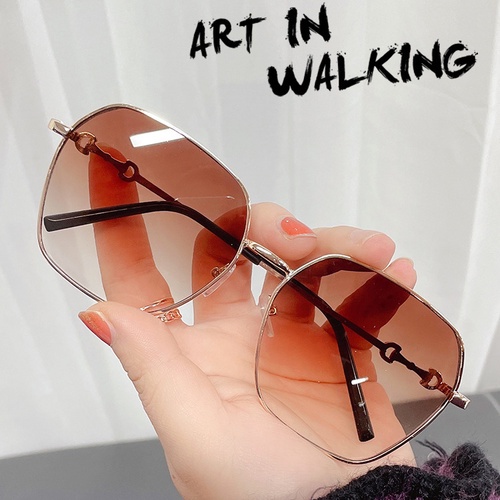 Kính mát gọng vuông kim loại thời trang cho nam nữ