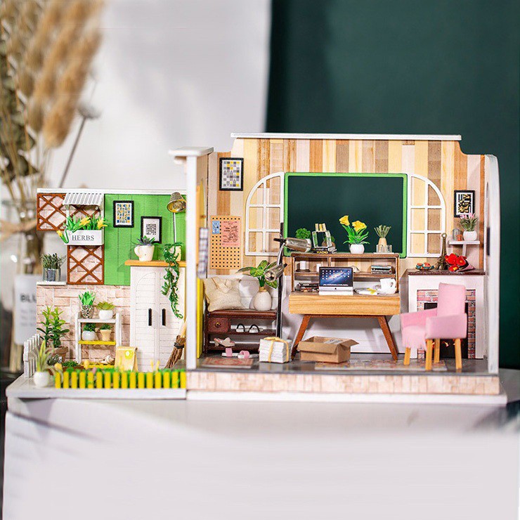 Mô hình nhà DIY Doll House Gothenburg Studio Kèm Mica chống bụi, Bộ dụng cụ và Keo dán