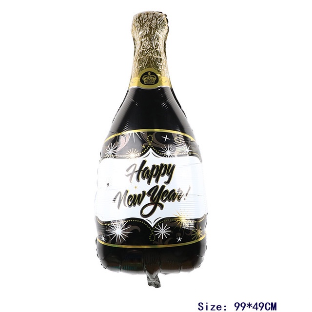 Bong bóng nhôm hình chai rượu dùng trang trí tiệc mừng năm mới