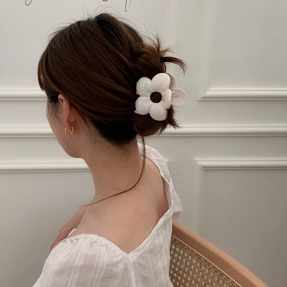 Kẹp Tóc Trong Suốt Họa Tiết Hoa Thanh Lịch Ngọt Ngào Cho Nữ Giá Đỡ