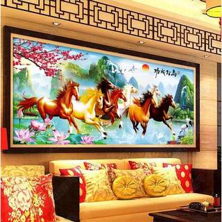Tranh dán tường 3D Mã đáo thành công mẫu NewTM-016