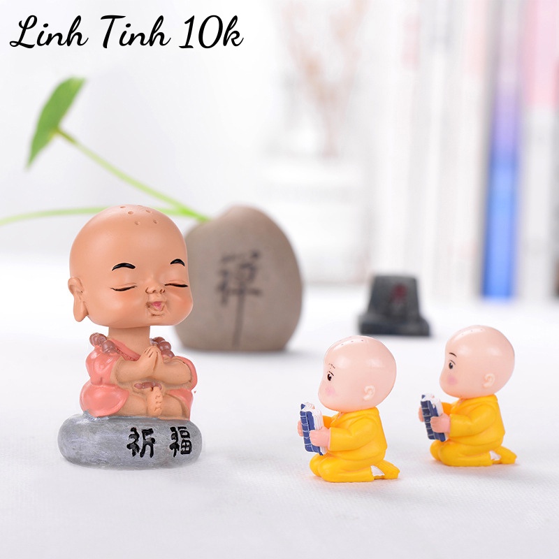 Tượng nhà sư chibi cổ lắc trang trí nhà cửa, ô tô FREESHIP 50k- Linh Tinh 10k