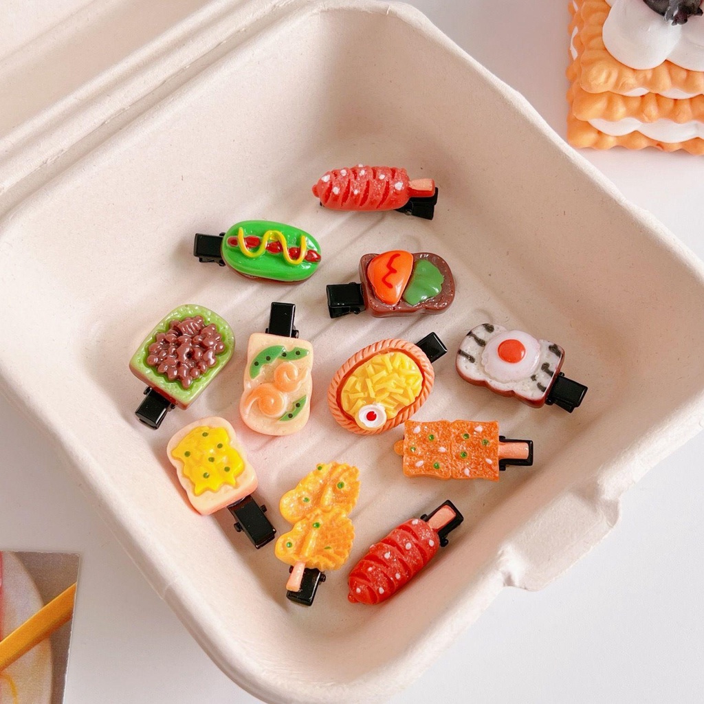 Kẹp Tóc Giả Hình Bánh Kem / Thức Ăn Độc Đáo Dễ Thương Cho Bé Gái