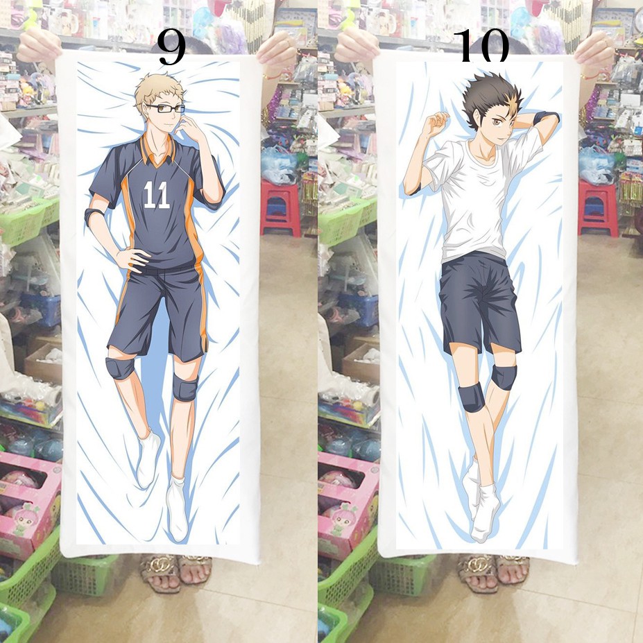 Gối ôm dài Haikyuu 1m x 40cm có ruột bông (Tặng 1 poster hoặc 1 huy hiệu)