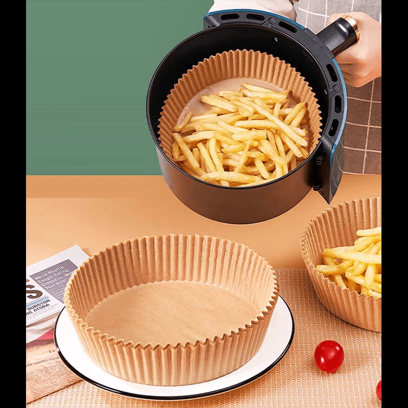 Set 50/100 Giấy nến đục lỗ tròn/ hình khuôn bánh tròn lót chống dính nồi chiên không dầu