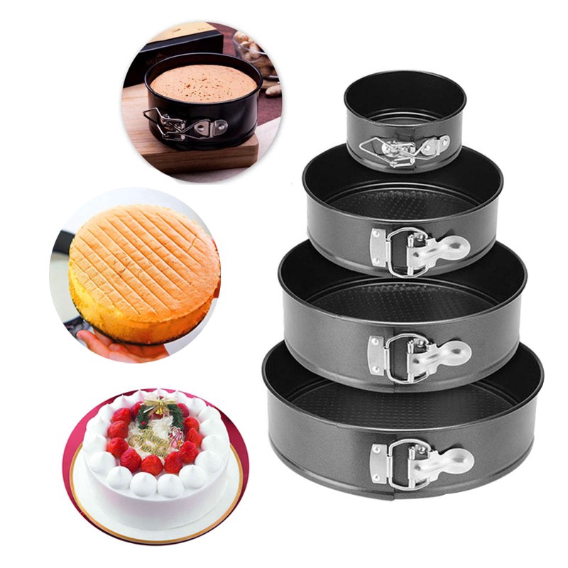 Khuôn làm bánh hình tròn bằng thép carbon đáy không dính tháo được và công tắc