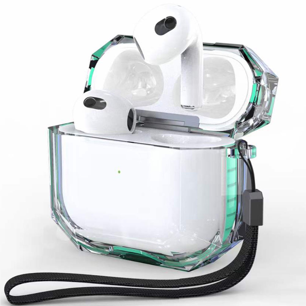 Ốp Bảo Vệ Hộp Đựng Tai Nghe Airpods Pro/AirPods3/2/1 Bằng Silicon Mềm Trong Suốt Bảo Vệ Toàn Diện 360 Độ Có Dây Đeo Chất Lượng