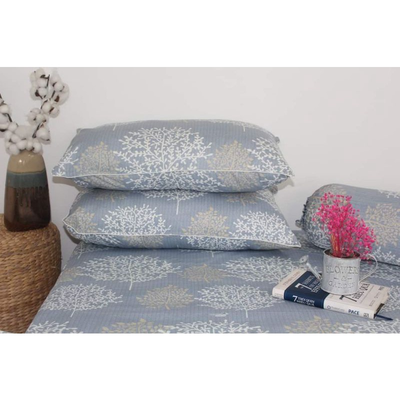 (ảnh thật) bộ drap cotton cao cấp Thắng Lợi, ga giường 4 món (chuẩn logo CTY) SAN HÔ XÁM