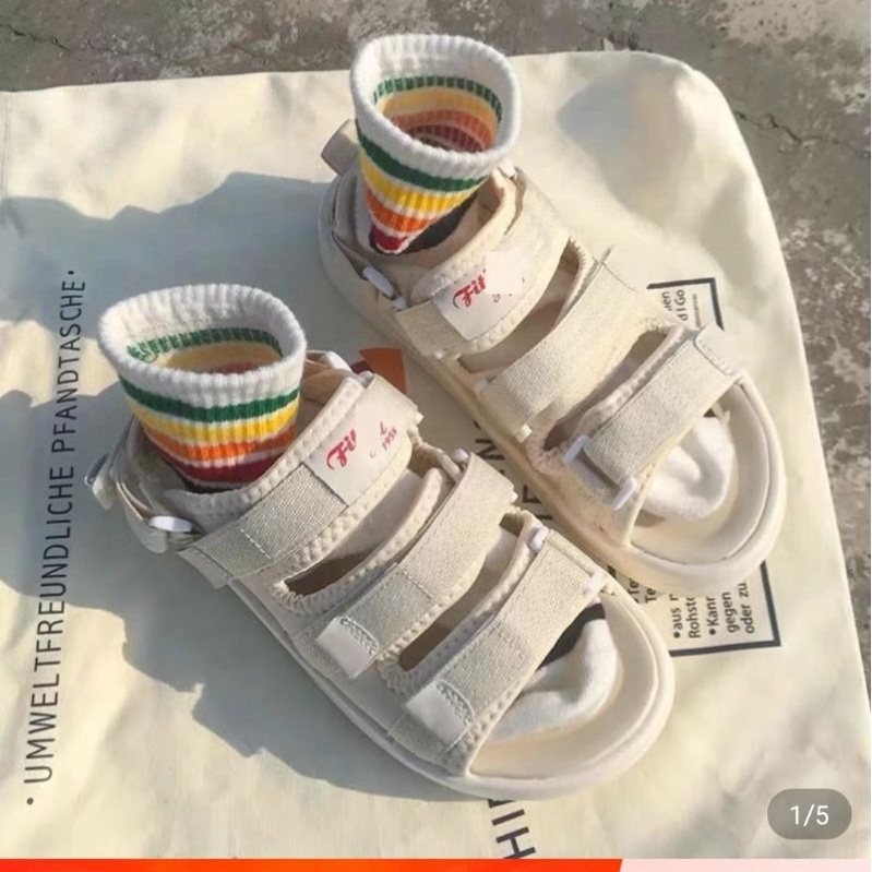 Hàng về_ Sandal Quai Dán Học Sinh 3 quai Phong cách Hàn Quốc Fiting ,Sandal Nữ Unisex Nam Nữ Đế Êm 3 Quai