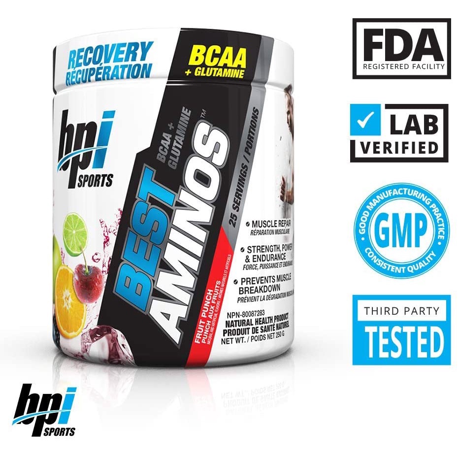 BEST AMINOS BPI Dinh Dưỡng Hổ Trơ Phục Hồi Chống Dị Hóa Cơ Bắp Cho Người Tập Thể Thao Bpi Sports Best Amino 25 Lần Dùng