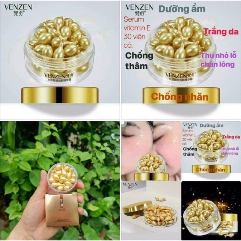 Lẻ 1 viên ❤ Vitamin E VENZEN Dưỡng Da Mịn Màng Căng Bóng