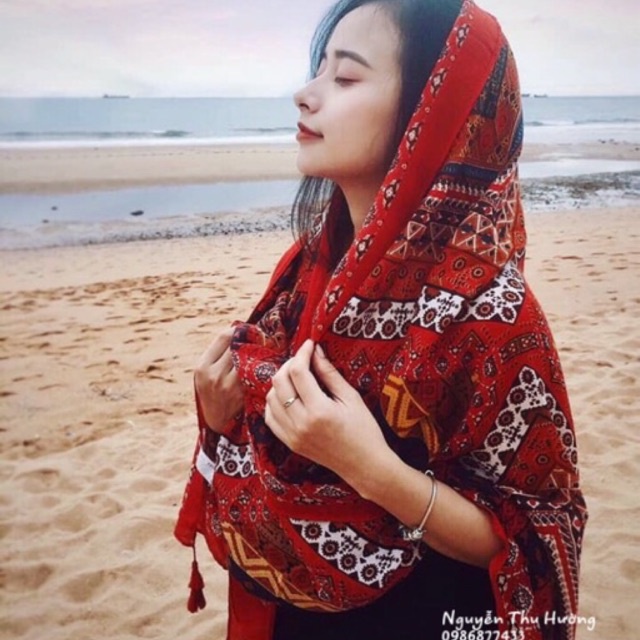 [MẪU HOT NHẤT]_Khăn Choàng Họa Tiết Thổ Cẩm Phong Cách Vintage Du Lịch Siêu Chất