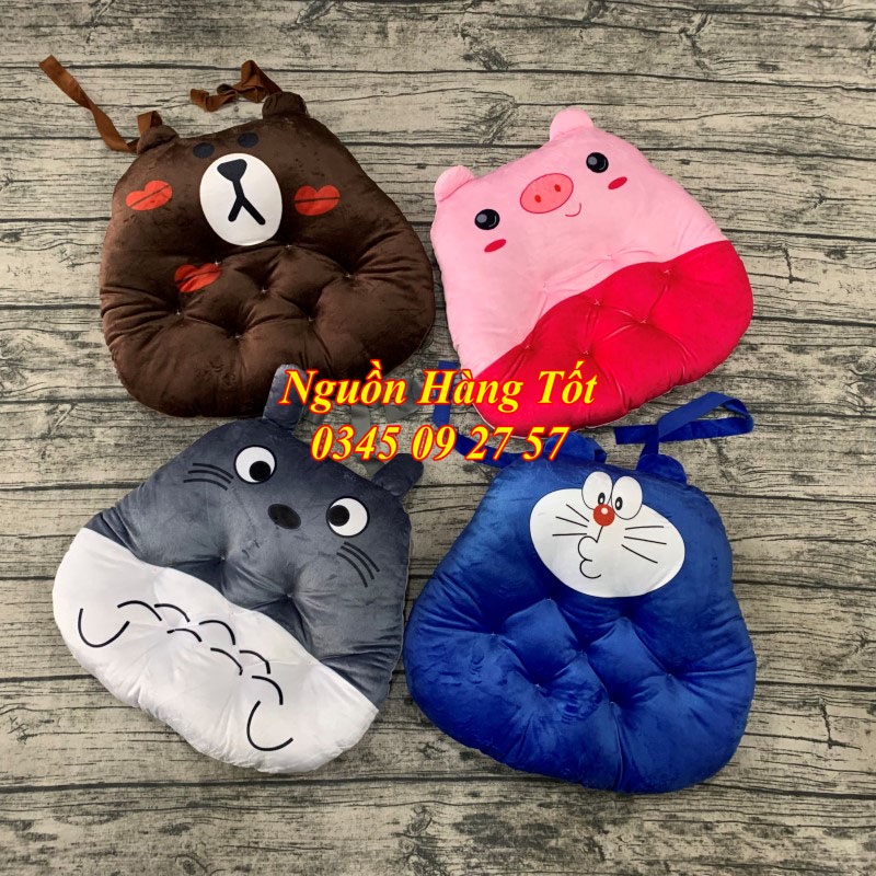 Đệm Ngồi Hoạt Hình LUNA - Dùng Làm Gối Tựa Lưng Sofa, Văn Phòng, Ghế Gỗ, Xe Hơi, Ngồi Bệt Bàn Trà