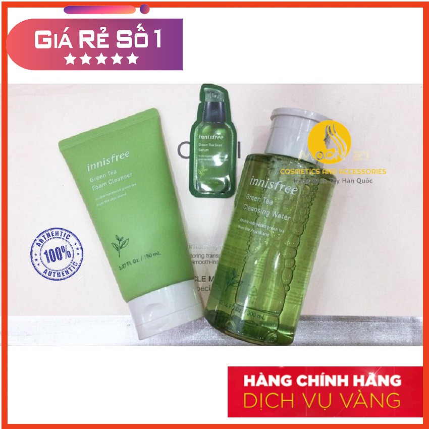 Combo Trà Xanh Sữa Rửa Mặt và Nước Tẩy Trang Trà Xanh Innifree