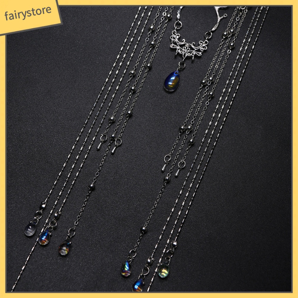 Chuỗi trang sức đeo trán tua rua dài đính đá thanh lịch