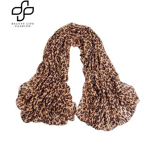 Khăn choàng cổ voan hoạ tiết da báo