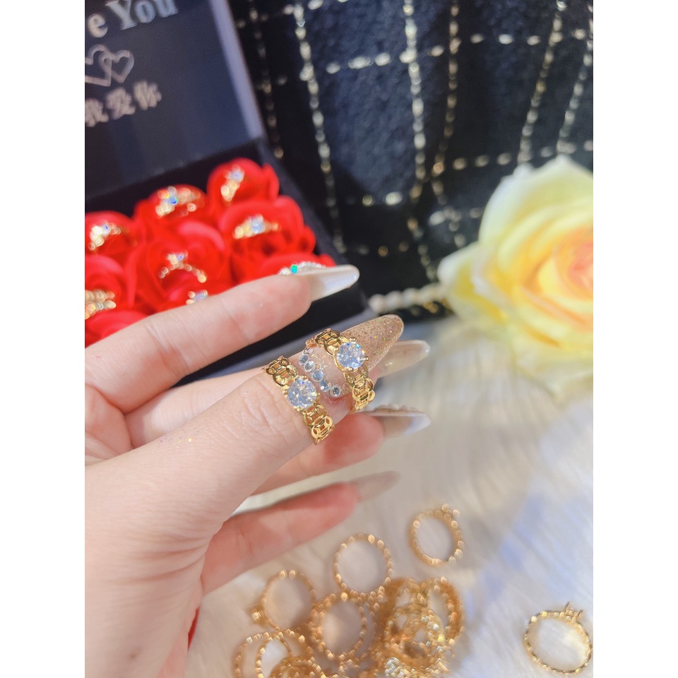 Nhẫn tròn cổ đá kiểu dáng đồng xu thời trang , hình ảnh video tự quay chụp