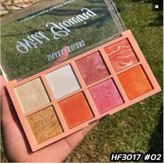 Bảng Phấn Má Hồng & Bắt Sáng Sivanna Colors WilD Glowing Ultra Pro Cheek & Highlight Palette HF3017