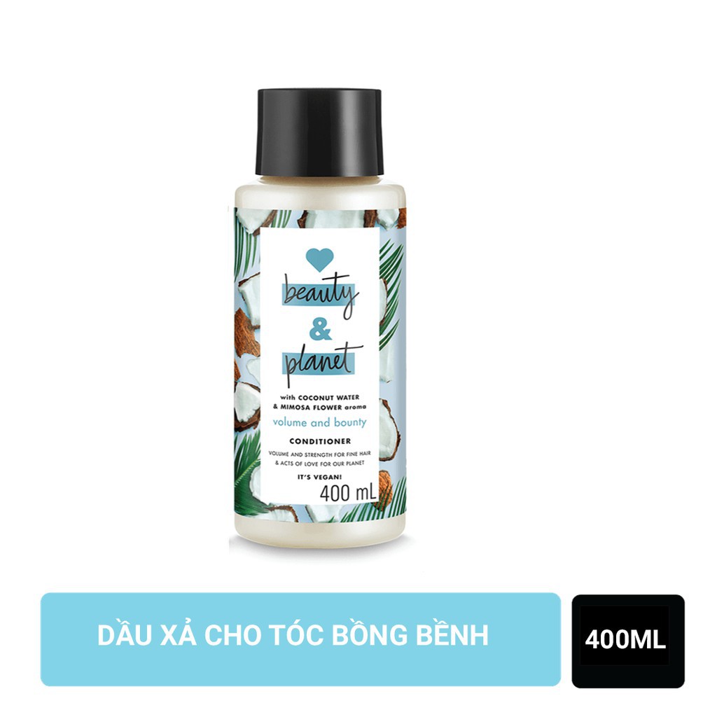 Dầu Gội  dưỡng ẩm và giúp tóc bồng bềnh Love Beauty And Planet Volume and Bounty 400ml  DG216