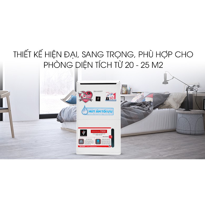 Máy hút ẩm và tạo ion Sharp DW-D12A-W