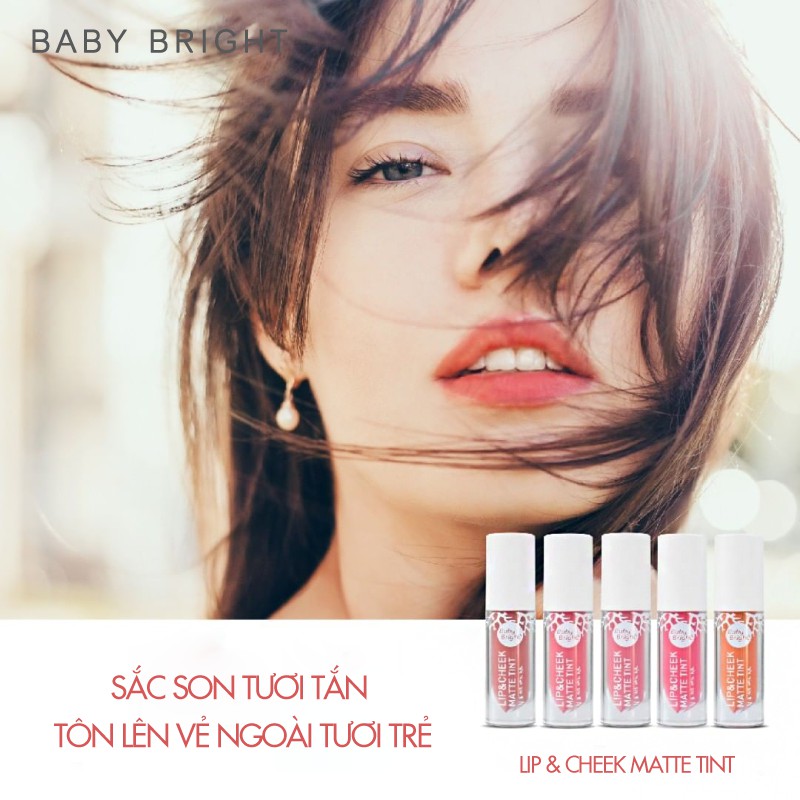 Son kem và má hồng Baby Bright Lip & Cheek Matte Tint 2.4g