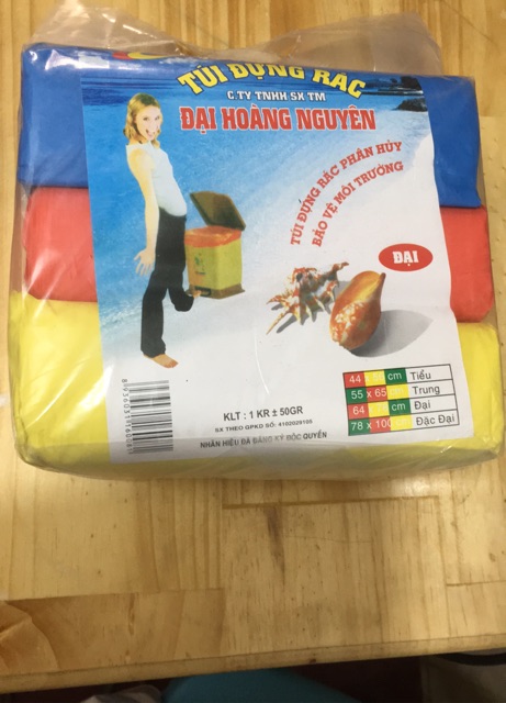 Túi đựng rác Đại Hoàng Nguyên 1kg (size đại/size tiểu)