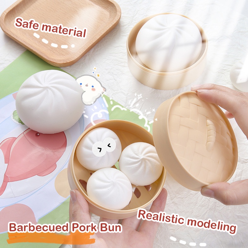 Đồ Chơi Mềm Giảm Stress Hình Dáng Bánh Bao Độc Đáo