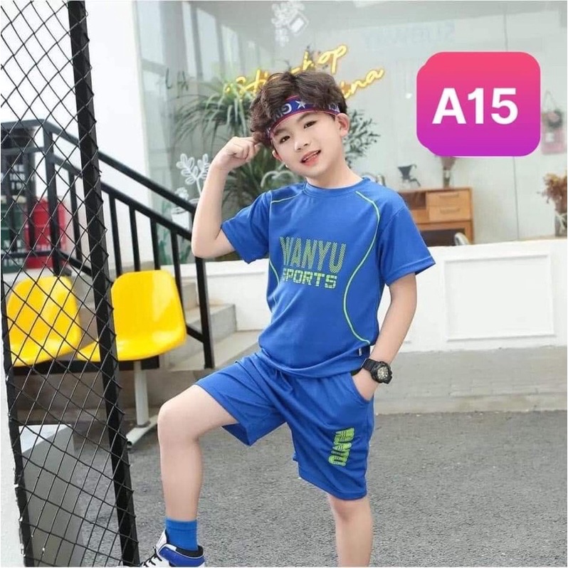 Bộ cộc tay bé trai,bộ thể thao bé trai bé gái chất cotton thông hơi cho bé 8-30kg