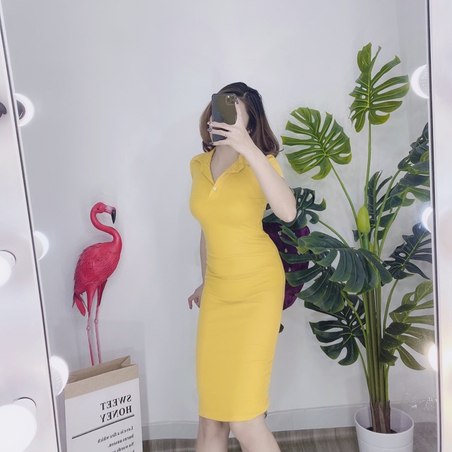 Đầm body nữ cổ bẻ nút Freesize dưới 55kg- Carotshop | BigBuy360 - bigbuy360.vn