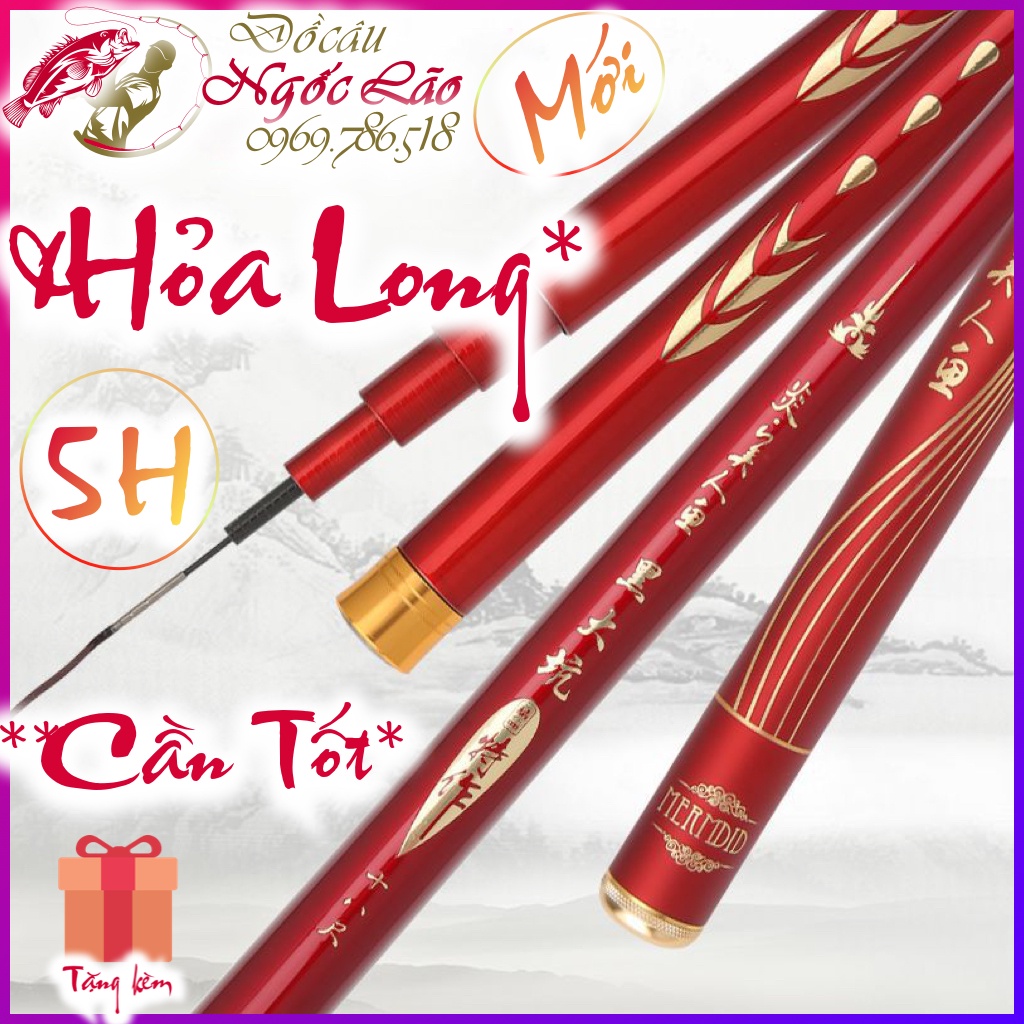 CẦN CÂU ĐÀI 5H Siêu cứng - HỎA LONG - SIÊU BỀN - Đủ kích thước 3m6 4m5 5m4 6m3 - Chuyên câu săn hàng ✓