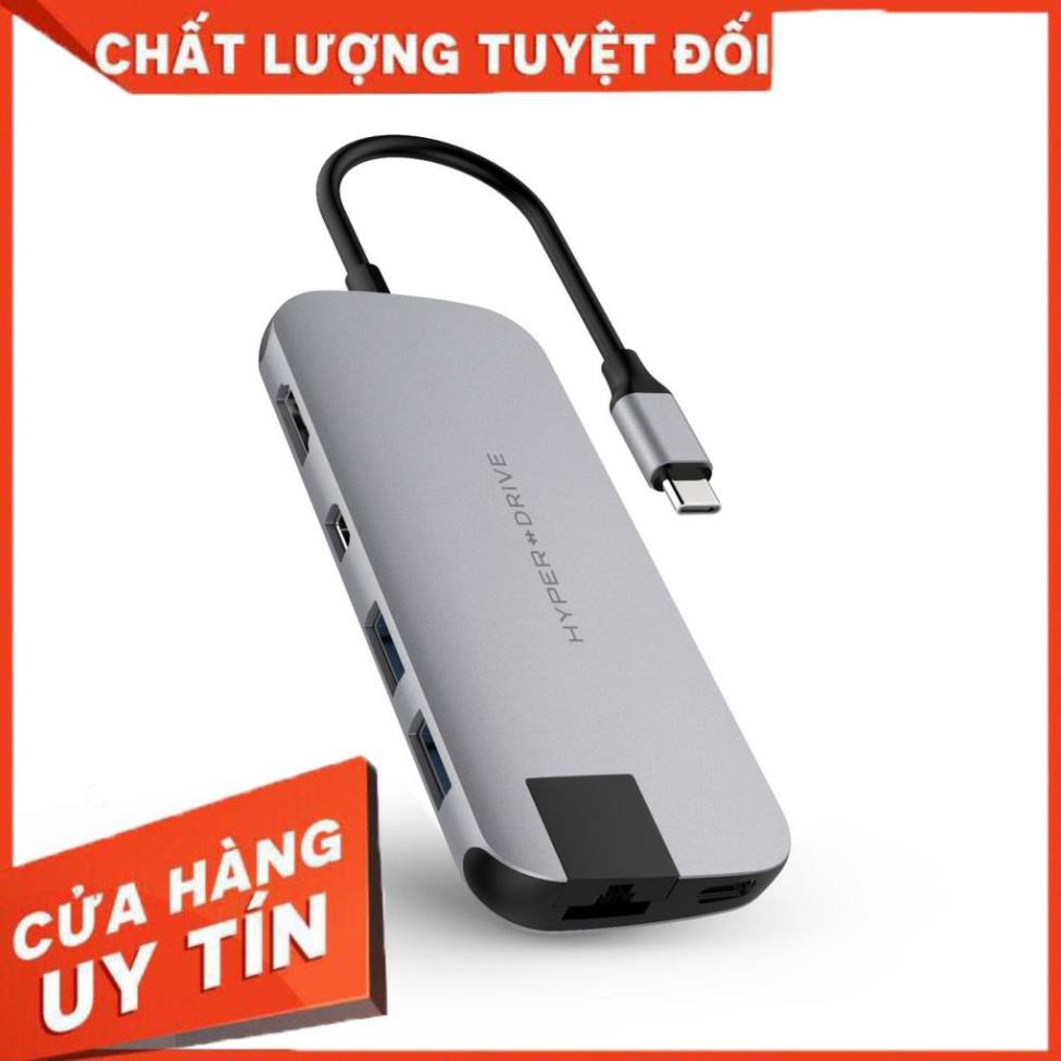 Cáp Hyperdrive SLIM 8 in 1 USB-C Hub for MacBook, PC & Devices chính hãng hub macbook cáp chuyển đổi macbook