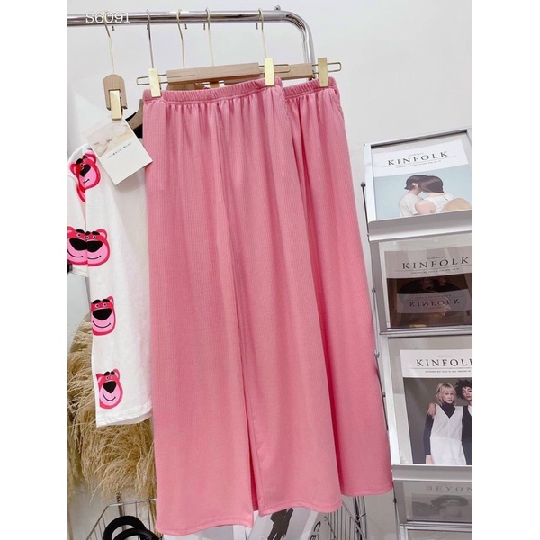 SET QUẦN SUÔNG BÁO HỒNG COTTON CHUẨN SHOP